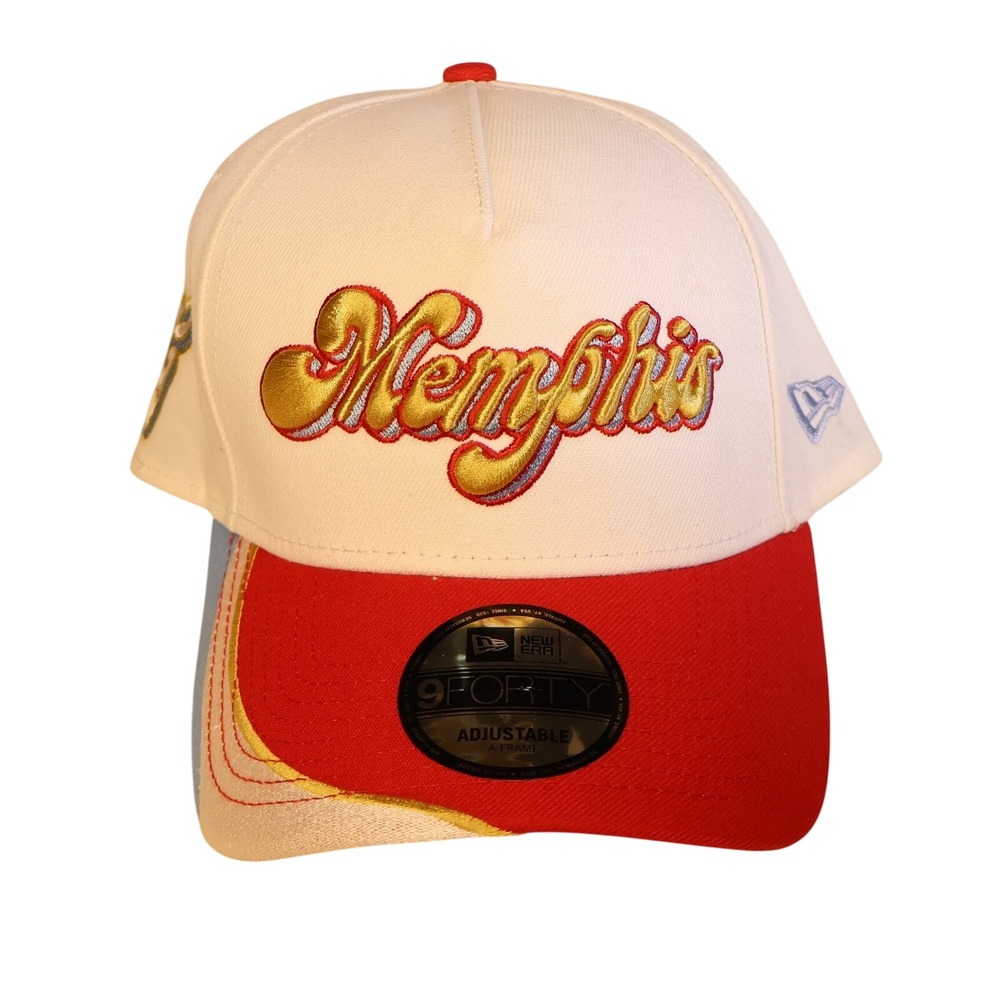 New Era Mens OSFM Snapback Hat White Memphis Grizzlies NBA 9FORTY A-Frame